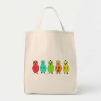 Owl Lined Up Organic Bag Tote Bag