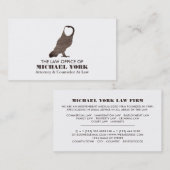 Owl Logo, juridisch professional Visitekaartje (Voorkant / Achterkant)