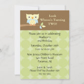 Owl look Kids Birthday Uitnodiging (Voorkant)