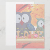 Owl love briefpapier (Voorkant / Achterkant)