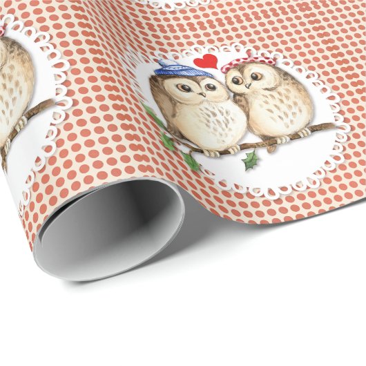 Owl Love Cadeaupapier (Rol Hoek)