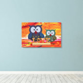 Owl love canvas afdruk (Insitu (Houten vloer))