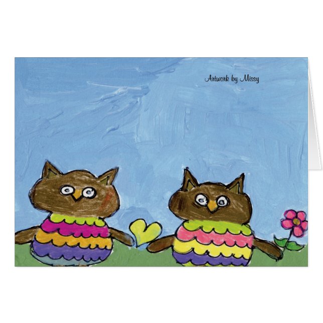 Owl Love Card (Voorkant Horizontaal)