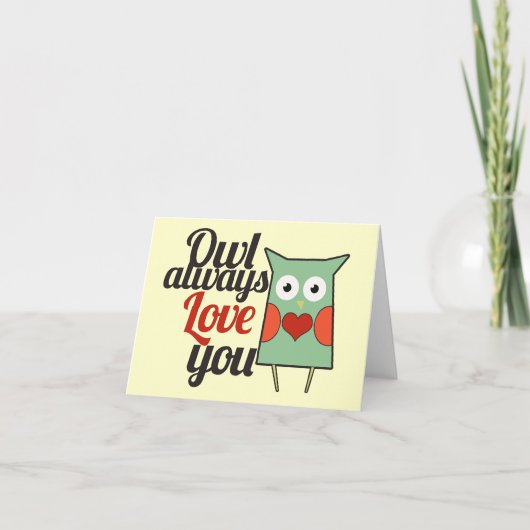 Owl Love Feestdagen Kaart (Voorkant)