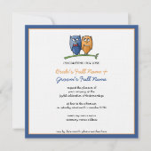 Owl Love framed Wedding Invitation Kaart (Voorkant)
