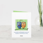 Owl Love Green Note Card Kaart (Achterkant)