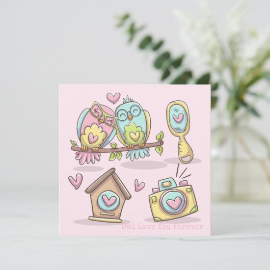 Owl Love je Forever Kaart (Staand voorkant)
