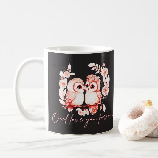 Owl Love je voor altijd Koffiemok (Met donut)