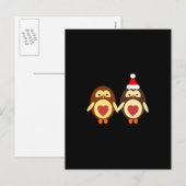 Owl Love Kerstmis Feestdagenkaart (Voorkant / Achterkant)