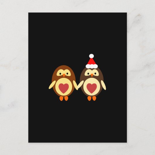 Owl Love Kerstmis Feestdagenkaart (Voorkant)