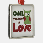 Owl Love Metalen Ornament (Rechts)