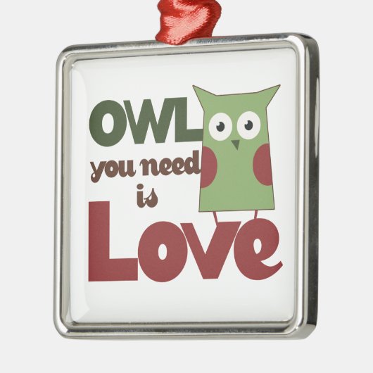 Owl Love Metalen Ornament (Links)