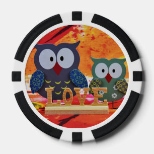 Owl love poker chips