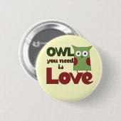 Owl Love Ronde Button 5,7 Cm (Voorkant /achterkant)