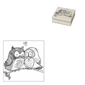 Owl Love Rubberstempel (Gestempeld)