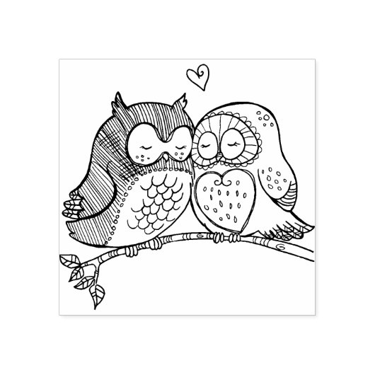Owl Love Rubberstempel (Afrduk)
