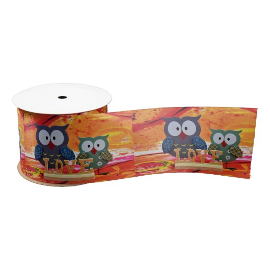 Owl love satijnen lint (Spoel)
