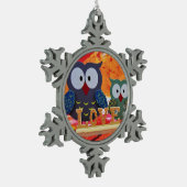 Owl love tin sneeuwvlok ornament (Links)