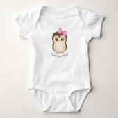 Owl Love You Baby Girl Fun Girly Typografie Romper (Voorkant)