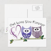 Owl Love you Forever, Cute Ownership and Heart des Briefkaart (Voorkant / Achterkant)