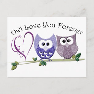 Owl Love you Forever, Cute Ownership and Heart des Briefkaart