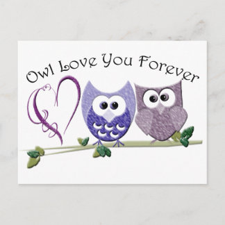 Owl Love you Forever, Cute Ownership and Heart des Briefkaart