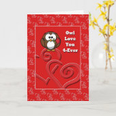 Owl Love You Forever Jubileum Kaart (Gele Bloem)