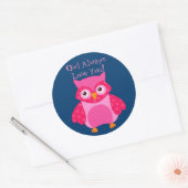 Owl Love You Valentijn Round Sticker, Glossy Ronde Sticker (Envelop)