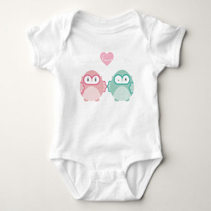 OWL LOVE:: zacht meisje + jongen Romper