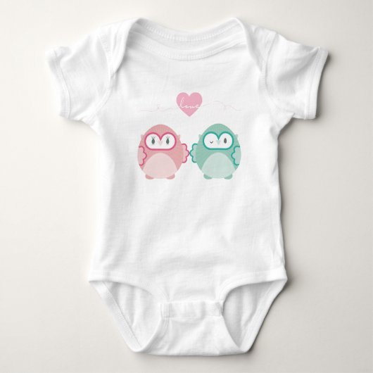 OWL LOVE:: zacht meisje + jongen Romper (Voorkant)