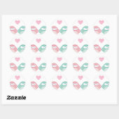 OWL LOVE:: zacht meisje + jongen Ronde Sticker (Vel)