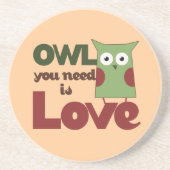 Owl Love Zandsteen Onderzetter (Voorkant)