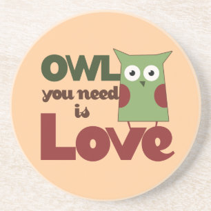 Owl Love Zandsteen Onderzetter
