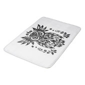 Owl Lovers Rustic Woodlands Black White Bohemian Badmat (Gekanteld)