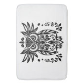 Owl Lovers Rustic Woodlands Black White Bohemian Badmat (Voorkant Verticaal)