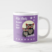 Owl Lovers Super Cute Funny Personalized Grote Koffiekop (Rechts)