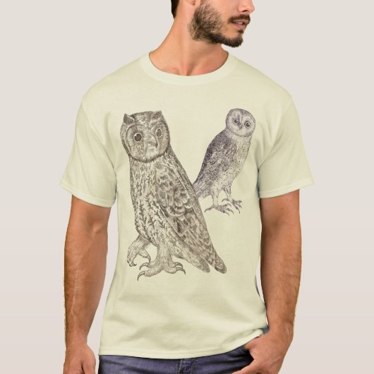 Owl Lovers T-Shirt - Ontwerp gebaseerd op Antiek a (Voorkant)