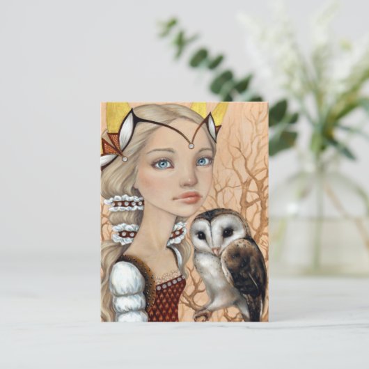 Owl Maiden Briefkaart (Staand voorkant)