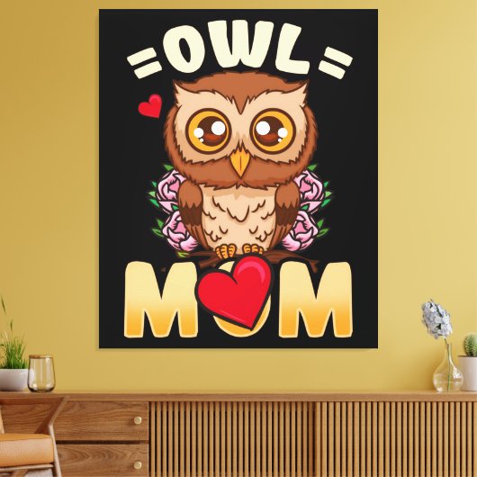 Owl mama | Gift for Owner Owl Mam Canvas Afdruk (Insitu (Woonkamer))