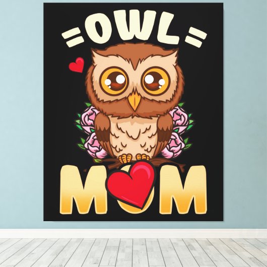 Owl mama | Gift for Owner Owl Mam Canvas Afdruk (Insitu (Houten vloer))