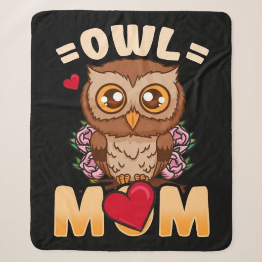Owl mama | Gift for Owner Owl Mam Sherpa Deken (Voorkant)