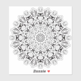 Owl mandala grote ronde sticker