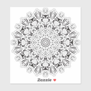 Owl mandala grote ronde sticker