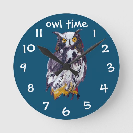 Owl mania collectie ronde klok (Voorkant)