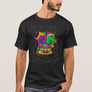 Owl Mardi Gras Animal Face Carnival Jester Festiva T-shirt