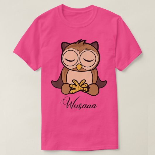 Owl meditation sunflower Breathe Deep wusaaa calm  T-shirt (Design voorkant)