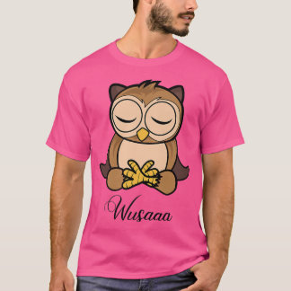 Owl meditation sunflower Breathe Deep wusaaa calm T-shirt