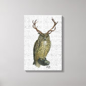 Owl met Antlers Canvas Afdruk (Voorkant)