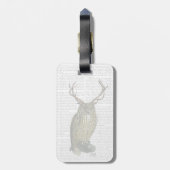 Owl met Antlers vlakte 2 Bagagelabel (Achterkant verticaal)