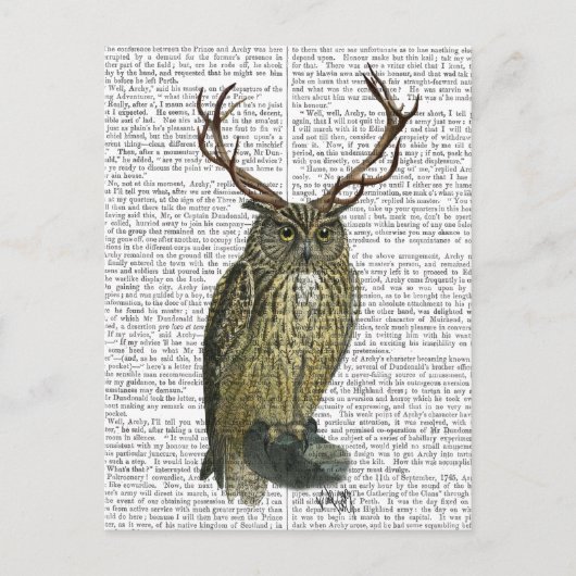 Owl met Antlers vlakte 2 Briefkaart (Voorkant)